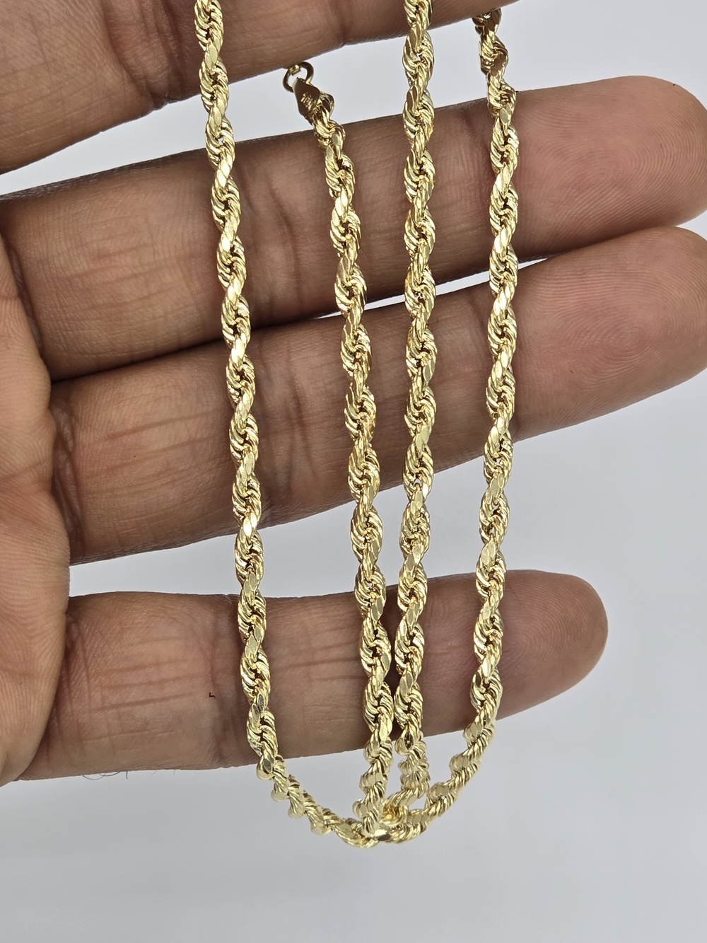 10k Real Gold Rope Chain 3.3mm 20 Inches - Picture 2 of 9